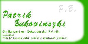 patrik bukovinszki business card